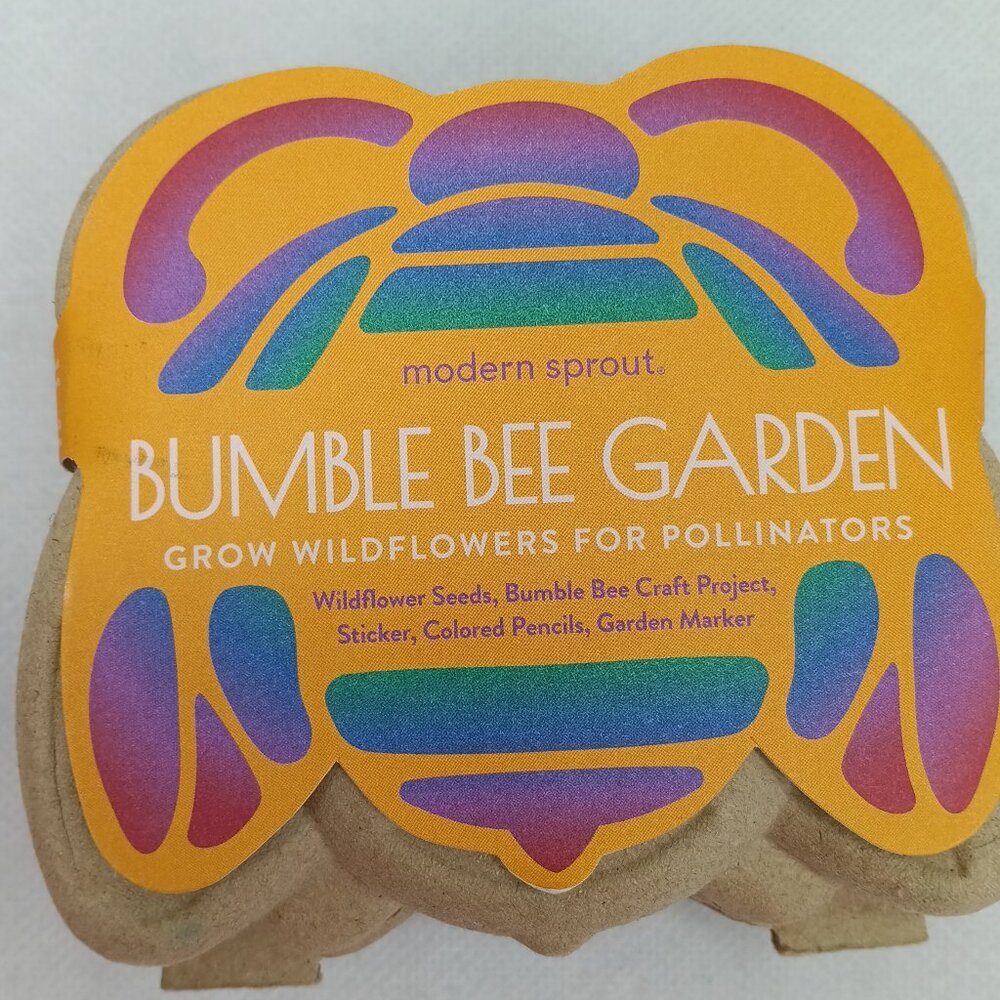 Modern Sprout Bumble Bee Garden Grow Wildflowers For Pollinators Kit, new